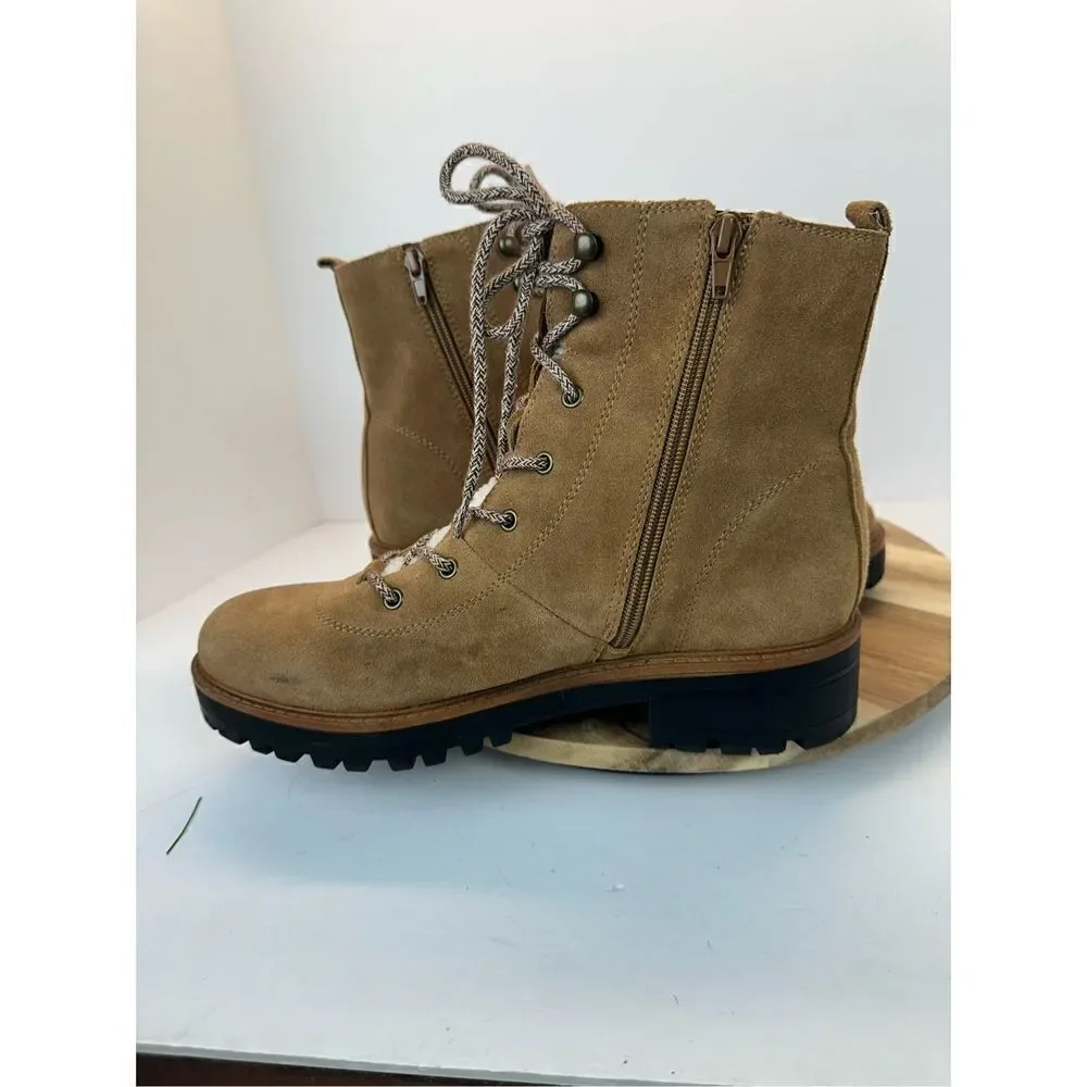 MARC FISHER size 10 IZMA Shearling Hiker Boots Booties Shoes